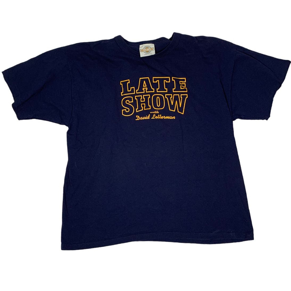 Late Night with David Letterman Tshirt, vintage Medallion, Size XL